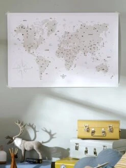 Affiche Carte Du Monde LES PETITES DATES Marron Imprimé - Les Petites Dates -Enfant Meubles Boutique affiche carte du monde les petites dates 4