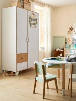 Armoire 2 Portes + 2 Tiroirs LIGNE HOPLA Blanc - Vertbaudet -Enfant Meubles Boutique armoire 2 portes 2 tiroirs ligne hopla 3