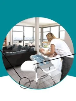 Chaise Haute Slick 2 En 1 BABYMOOV Blanc Bleu Gris - Babymoov -Enfant Meubles Boutique chaise haute slick 2 en 1 babymoov 3