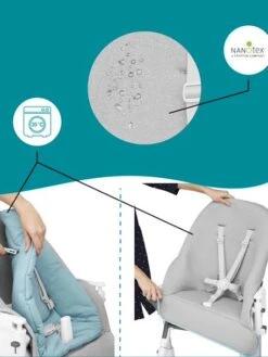 Chaise Haute Slick 2 En 1 BABYMOOV Blanc Bleu Gris - Babymoov -Enfant Meubles Boutique chaise haute slick 2 en 1 babymoov 4