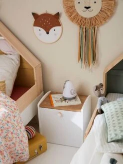 Chevet Avec Bac à Roulettes LIGNE CONFETTI Blanc - Vertbaudet -Enfant Meubles Boutique chevet avec bac a roulettes ligne confetti 3