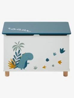 Coffre à Jouets Dinosaure Blanc Imprimé - Vertbaudet -Enfant Meubles Boutique coffre a jouets dinosaure 2