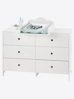 Commode 6 Tiroirs LIGNE SIRIUS Blanc Clair Uni - Vertbaudet -Enfant Meubles Boutique commode 6 tiroirs ligne sirius 1