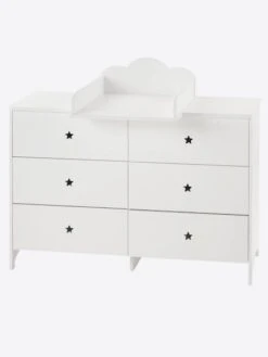 Commode 6 Tiroirs LIGNE SIRIUS Blanc Clair Uni - Vertbaudet -Enfant Meubles Boutique commode 6 tiroirs ligne sirius 2