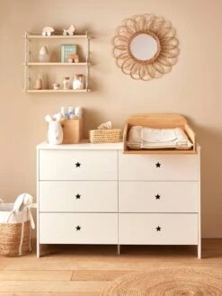 Commode 6 Tiroirs LIGNE SIRIUS Blanc Clair Uni - Vertbaudet -Enfant Meubles Boutique commode 6 tiroirs ligne sirius 5