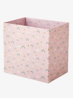 Corbeille En Carton Pliable Arc-en-ciel Rose - Vertbaudet -Enfant Meubles Boutique corbeille en carton pliable arc en ciel 4