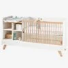 Lit Combiné 4 En 1 évolutif Avec Rangements Et Table à Langer COMBINID Blanc / Bois - Vertbaudet -Enfant Meubles Boutique lit combine 4 en 1 evolutif avec rangements et table a langer combinid