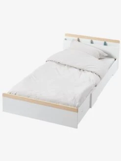 Lit évolutif Enfant LIGNE ABC Blanc - Bois - Vertbaudet