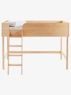 Lit Mi-hauteur LIGNE CONFETTI NATURE Marron - Vertbaudet -Enfant Meubles Boutique lit mi hauteur ligne confetti nature 2