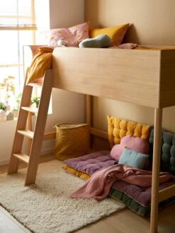 Lit Mi-hauteur LIGNE CONFETTI NATURE Marron - Vertbaudet -Enfant Meubles Boutique lit mi hauteur ligne confetti nature 4