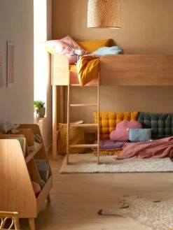 Lit Mi-hauteur LIGNE CONFETTI NATURE Marron - Vertbaudet -Enfant Meubles Boutique lit mi hauteur ligne confetti nature 5