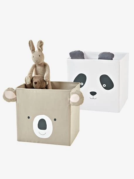 Lot De 2 Bacs En Tissu Panda Koala Beige - Vertbaudet 2 Lot De 2 Bacs En Tissu Panda Koala Beige - Vertbaudet