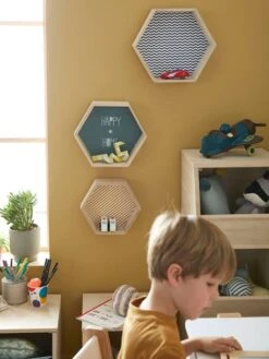 Lot De 3 étagères Hexagones Enfant Bois/multicolore - Vertbaudet -Enfant Meubles Boutique lot de 3 etageres hexagones enfant 3