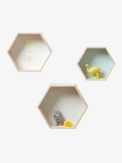 Lot De 3 étagères Hexagones Enfant Bois/multicolore - Vertbaudet -Enfant Meubles Boutique lot de 3 etageres hexagones enfant 5