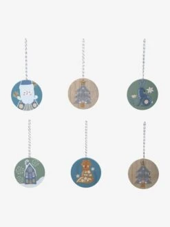 Lot De 6 Boules Plates De Noël Scandinave Bois - Vertbaudet -Enfant Meubles Boutique lot de 6 boules plates de noel scandinave 2