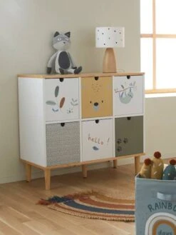 Meuble 6 Bacs Jungle Blanc - Vertbaudet -Enfant Meubles Boutique meuble 6 bacs jungle 2