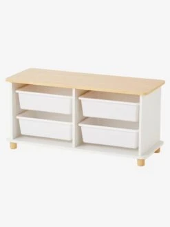 Meuble De Rangement + 4 Bacs LIGNE PTILOU Blanc/bois - Vertbaudet -Enfant Meubles Boutique meuble de rangement 4 bacs ligne ptilou 2