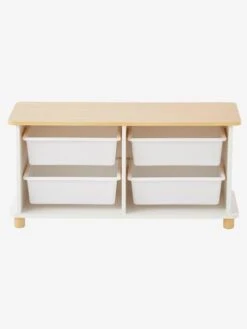 Meuble De Rangement + 4 Bacs LIGNE PTILOU Blanc/bois - Vertbaudet -Enfant Meubles Boutique meuble de rangement 4 bacs ligne ptilou 3