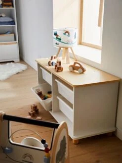 Meuble De Rangement + 4 Bacs LIGNE PTILOU Blanc/bois - Vertbaudet -Enfant Meubles Boutique meuble de rangement 4 bacs ligne ptilou 4