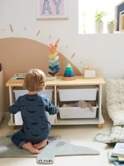 Meuble De Rangement + 4 Bacs LIGNE PTILOU Blanc/bois - Vertbaudet -Enfant Meubles Boutique meuble de rangement 4 bacs ligne ptilou 5