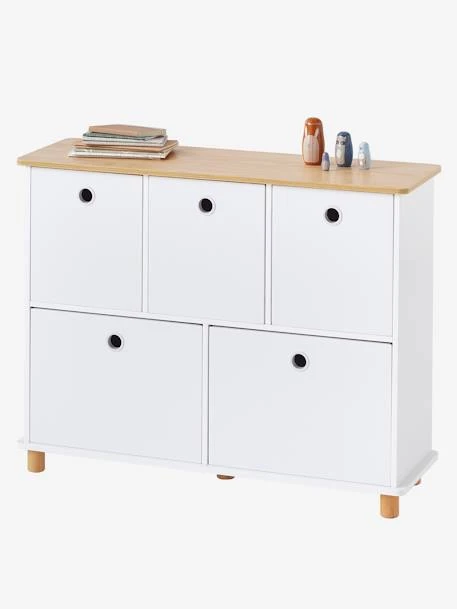 Meuble De Rangement 5 Bacs LIGNE PTILOU Blanc/bois - Vertbaudet 3 Meuble De Rangement 5 Bacs LIGNE PTILOU Blanc/bois - Vertbaudet