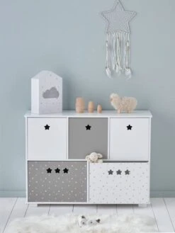 Meuble De Rangement 5 Bacs LIGNE SIRIUS Blanc/gris - Vertbaudet -Enfant Meubles Boutique meuble de rangement 5 bacs ligne sirius 2