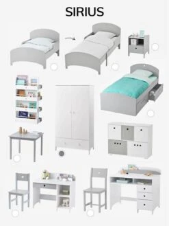 Meuble De Rangement 5 Bacs LIGNE SIRIUS Blanc/gris - Vertbaudet -Enfant Meubles Boutique meuble de rangement 5 bacs ligne sirius 3