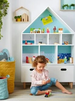 Meuble De Rangement 9 Cases Maison Blanc/bleu - Vertbaudet 12 Meuble De Rangement 9 Cases Maison Blanc/bleu - Vertbaudet -Enfant Meubles Boutique meuble de rangement 9 cases maison 4