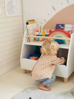 Meuble De Rangement Mixte étagère + Bacs LIGNE PTILOU Blanc/bois - Vertbaudet -Enfant Meubles Boutique meuble de rangement mixte etagere bacs ligne ptilou 5