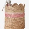 Panier En Jute Festonné Fiore Osier/rose - Vertbaudet -Enfant Meubles Boutique panier en jute festonne fiore