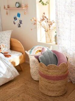 Panier En Jute Festonné Fiore Osier/rose - Vertbaudet -Enfant Meubles Boutique panier en jute festonne fiore 3