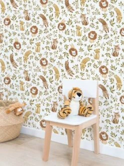 Papier Peint Animaux Savane Felidae LILIPINSO Bronze - Lilipinso -Enfant Meubles Boutique papier peint animaux savane felidae lilipinso 2