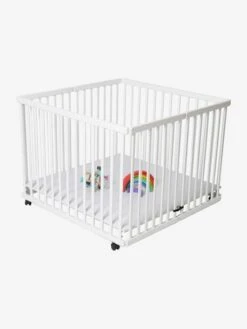 Parc Pliant En Bois VERTBAUDET Naturel/blanc - Vertbaudet -Enfant Meubles Boutique parc pliant en bois vertbaudet 4