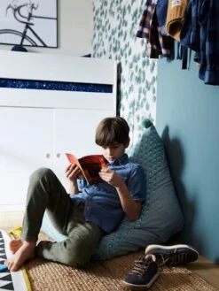 Pouf Poire Palmettes Vert - Vertbaudet -Enfant Meubles Boutique pouf poire palmettes 2