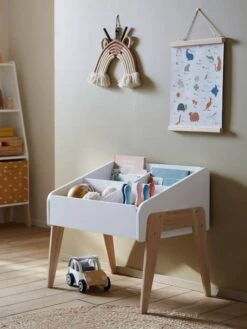 Rangement Livres LIGNE RETRO Blanc Clair Uni - Vertbaudet -Enfant Meubles Boutique rangement livres ligne retro 2