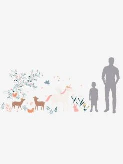 Sticker Géant Forêt Enchantée Gris - Vertbaudet -Enfant Meubles Boutique sticker geant foret enchantee 2