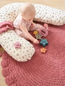 Tapis Crochet Vieux Rose - Vertbaudet -Enfant Meubles Boutique tapis crochet 2