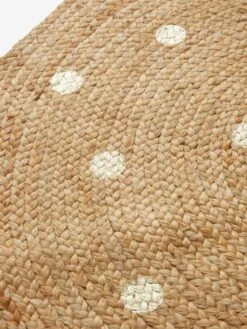 Tapis Jute à Pois Dorés Beige Clair Uni Avec Decor - Vertbaudet -Enfant Meubles Boutique tapis jute a pois dores 2
