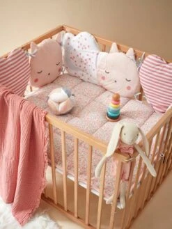 Tour De Lit / Tour De Parc Modulable Thème CATALUNE Rose Imprimé - Vertbaudet