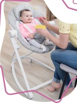 Transat En Hauteur BADABULLE Compact’Up Gris Clair (candy) - Badabulle -Enfant Meubles Boutique transat en hauteur badabulle compactup 1