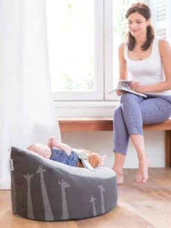 Transat Et Pouf Doomoo Nid BABYMOOV Blanc / Gris - Babymoov -Enfant Meubles Boutique transat et pouf doomoo nid babymoov 2